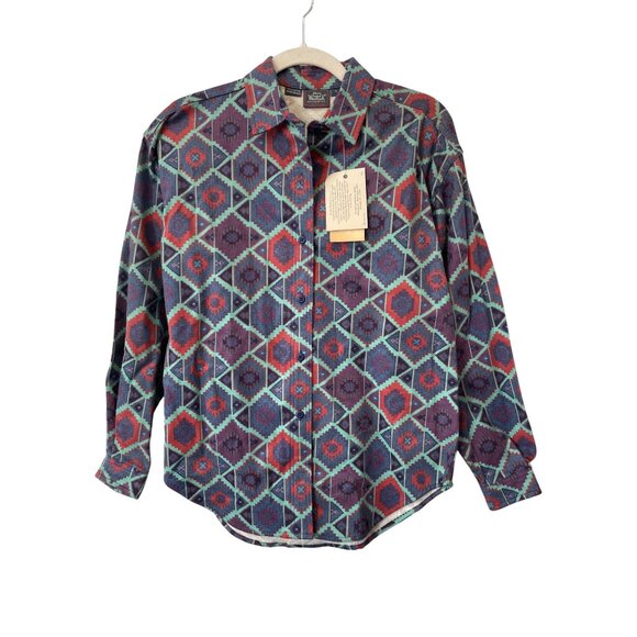 Vintage 90s Woolrich Flannel Western Shirt Size Small Aztec Ranch Deadstock NEW - Picture 1 of 7